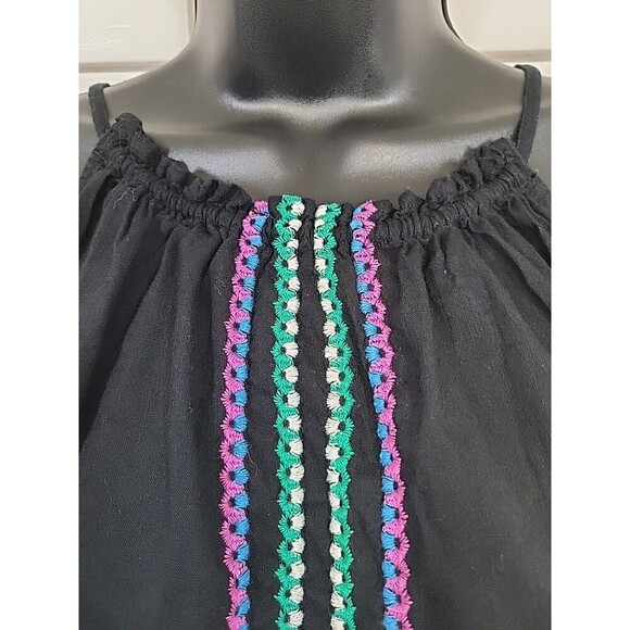 Knox Rose Women's XL Woven Black Halter Tank Top Hippie Boho Loose Flowy - Picture 3 of 8